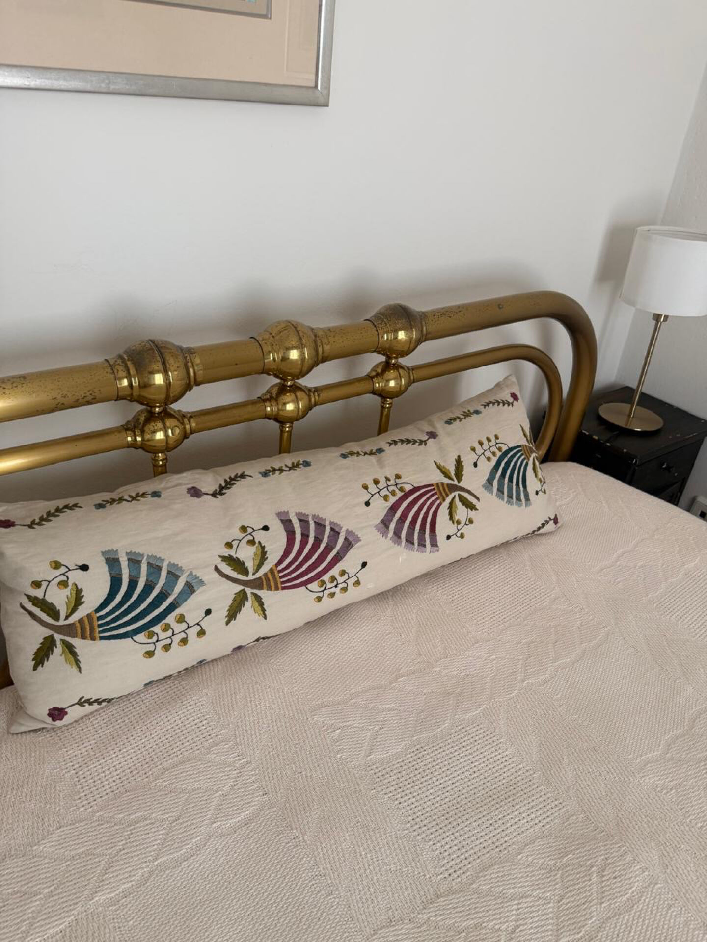 Exceptional cushion in handwoven vintage Greek te