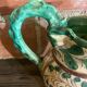 Antique Style Monaco Perugia Ceramic Pitcher with Multicolored Bird Decoration