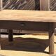 Old farmhouse coffee table in raw solid oak - 1 drawer