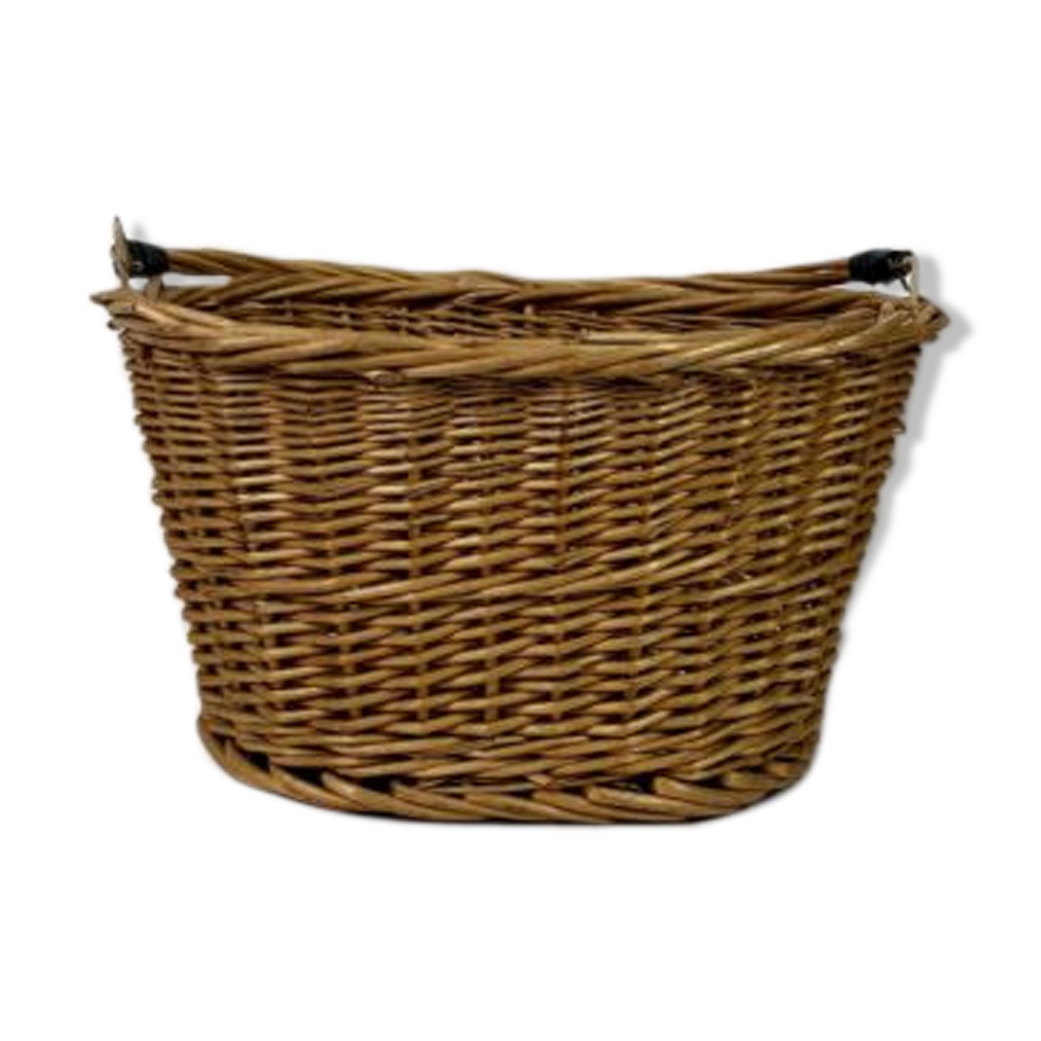 Wicker shopping basket for bicycles