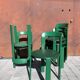 6 Bruno Rey Kush & co Green Stackable Chairs Circa 1970