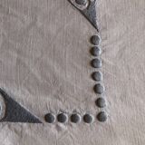 Embroidered linen tablecloth and six napkins