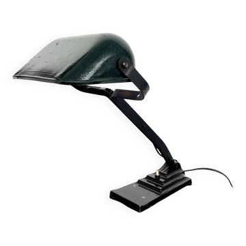 Articulated desk lamp ERPE — Dark green all metal, Belgium, 1930s-40s