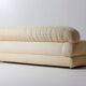 Luxurious plush 3-seater sofa in vanilla fabric, Italy 1970s