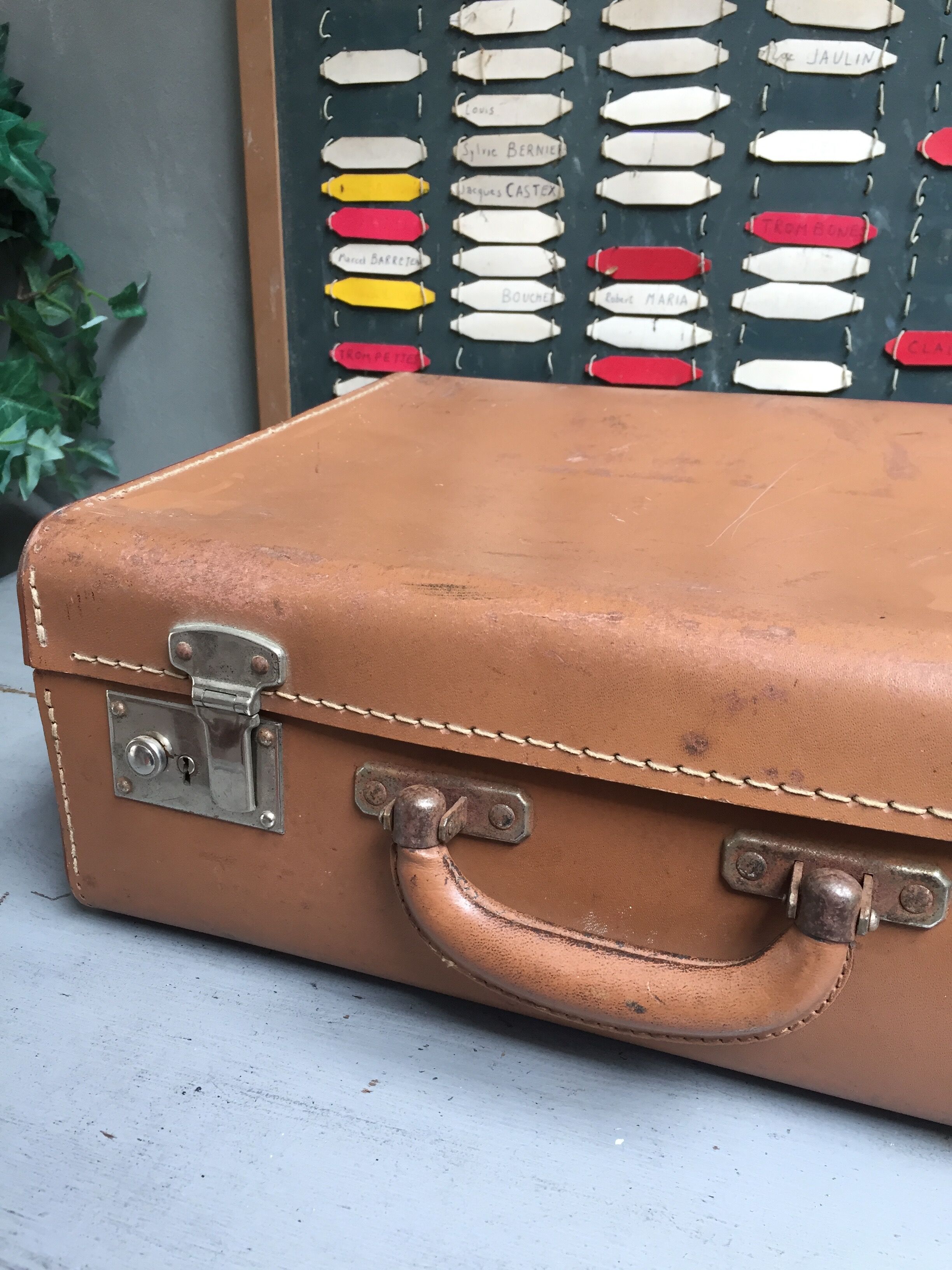Bagajavion stitched leather suitcase