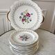 Dessert service cake dish and 12 dessert plates Digoin Sarreguemines Pamplona