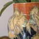 Art Nouveau vase in glazed ceramic, floral decoration, Gouda type, circa
