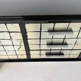 Italian Midcentury Black and Silver Leaf Sideboard, 1950s