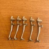 Vintage silver-plated dog knife rests