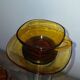 Vereco- 6 tasses et sous tasses verre orange