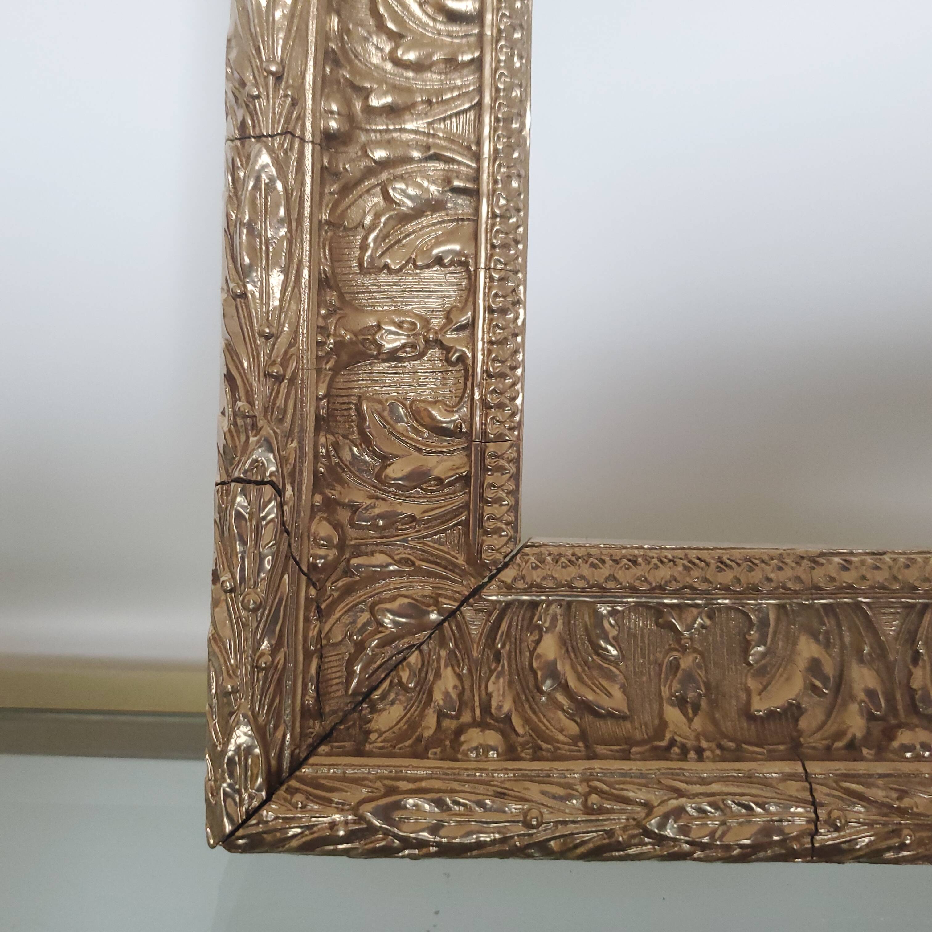 Old gilded carved wooden frame