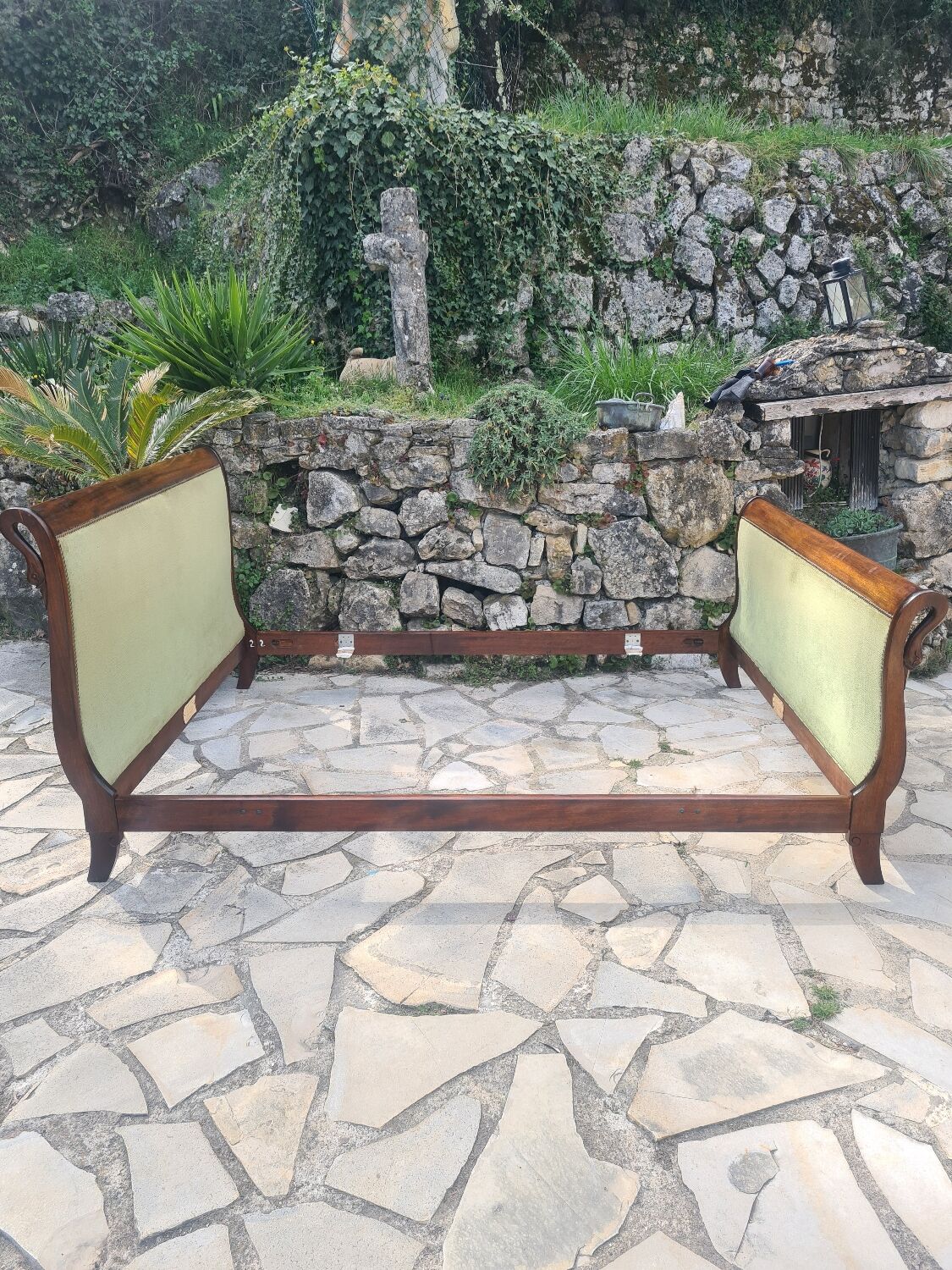 Mahogany empire bed with gooseneck 140x190