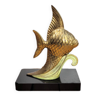 Statuette Art déco poisson scalaire 1930