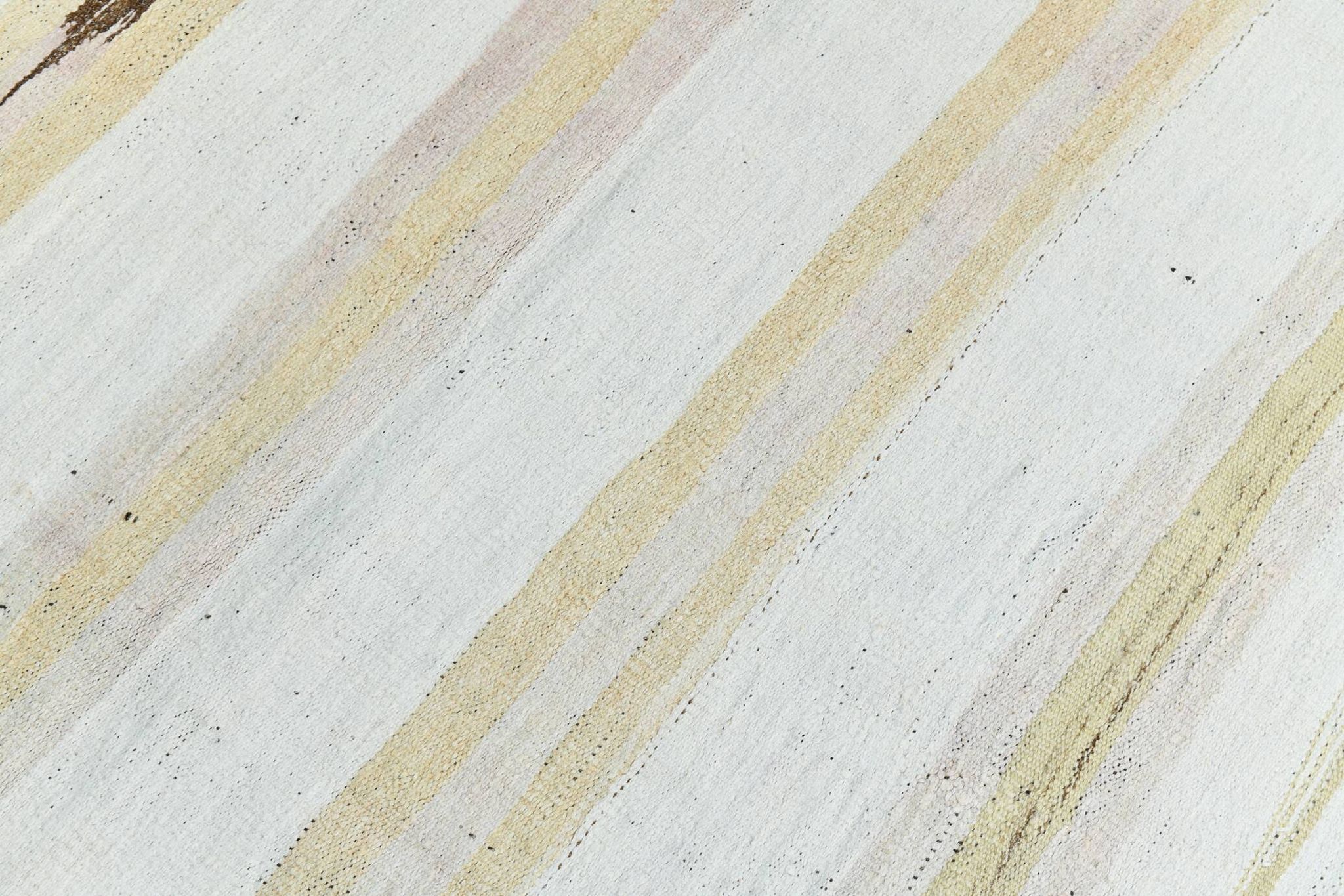 9x12 White & Cream Modern Striped Kilim Rug, 268c358Cm