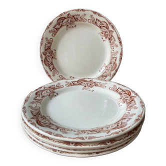 Ensemble de 6 assiettes plates XIXème Creil et Montereau