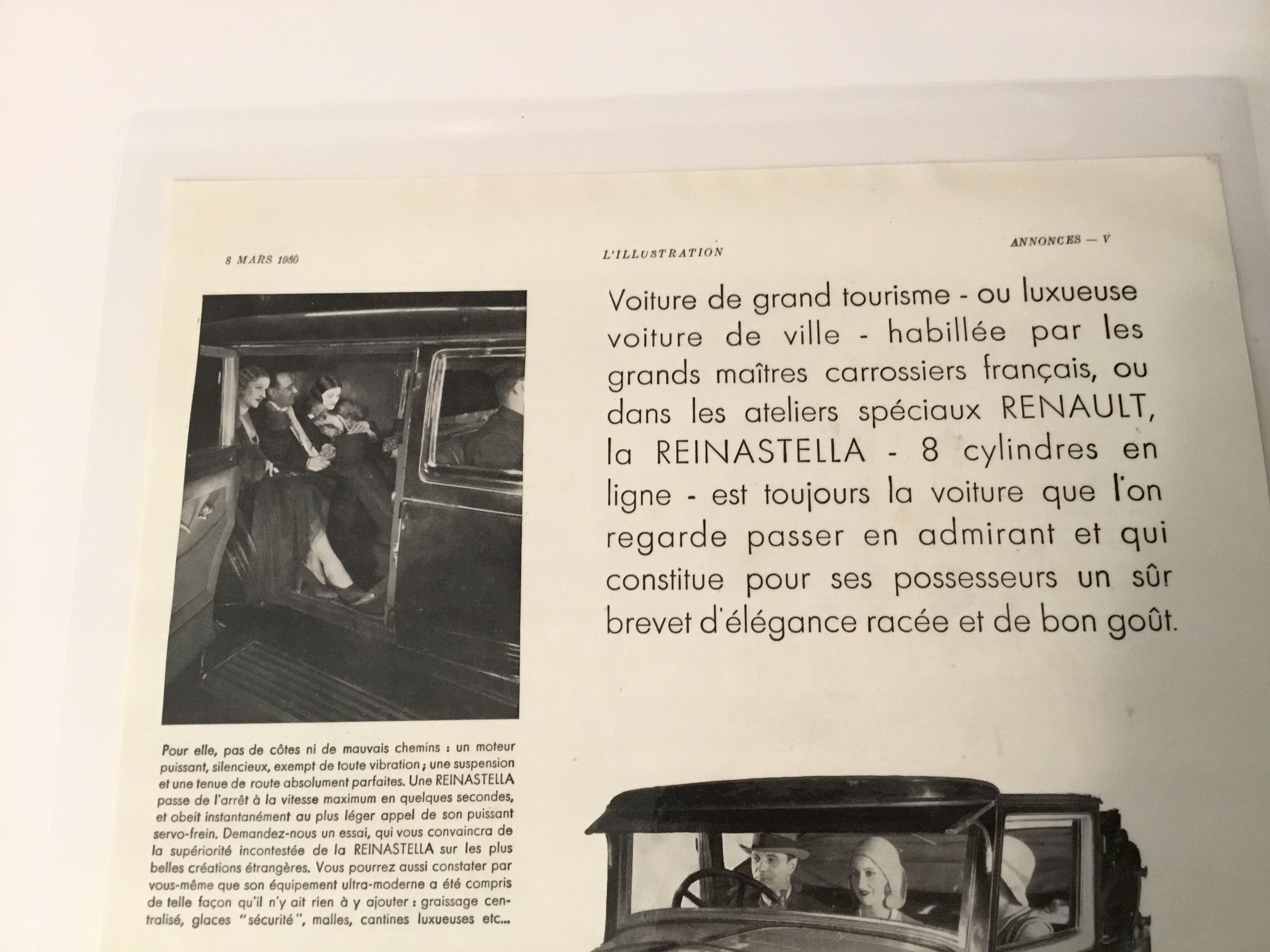 Plasticized Renault 1930 advertising poster