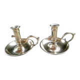 Pair of brass candle holders