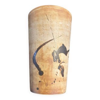 Enamelled stoneware vase - Poterie de la Colombe