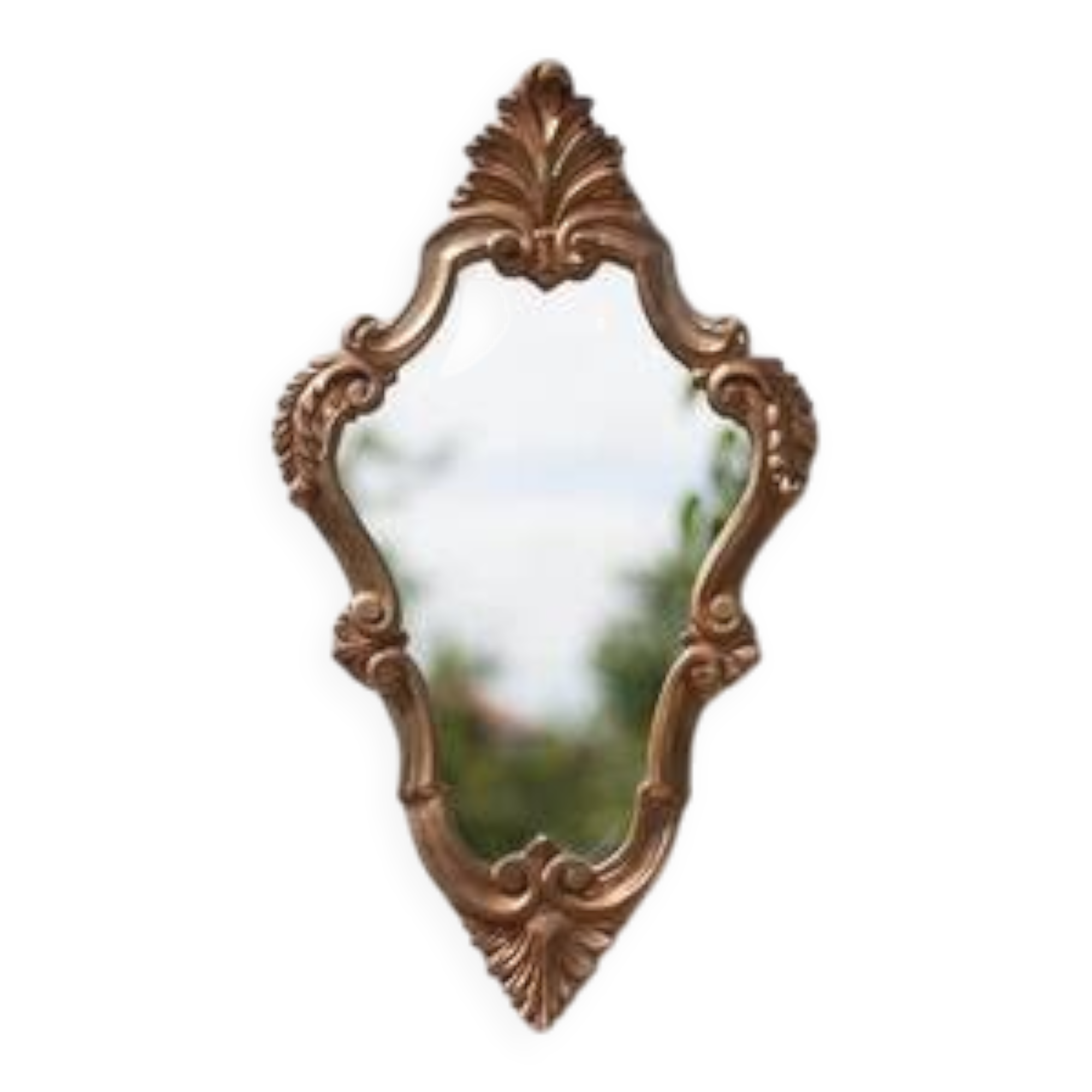Rococo mirror, wall mirror, vintage mirror, repoussé copper mirror