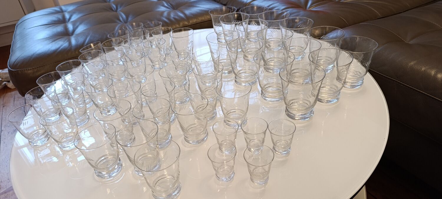 Set of antique carafes and glasses