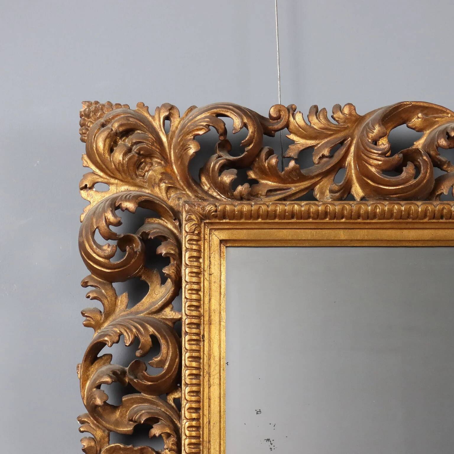 Ancient baroque frame in carved wood, Italy, 20th century