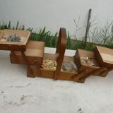 Old wooden sewing box