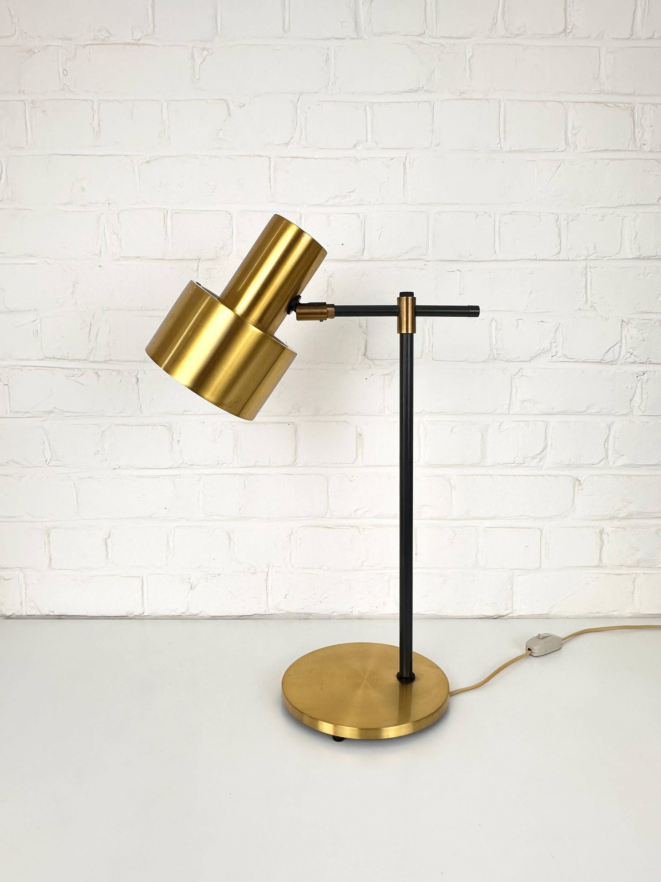 Desk lamp "Lento" Jo Hammerborg, Fog & Mørup, Brass, Denmark, 1960