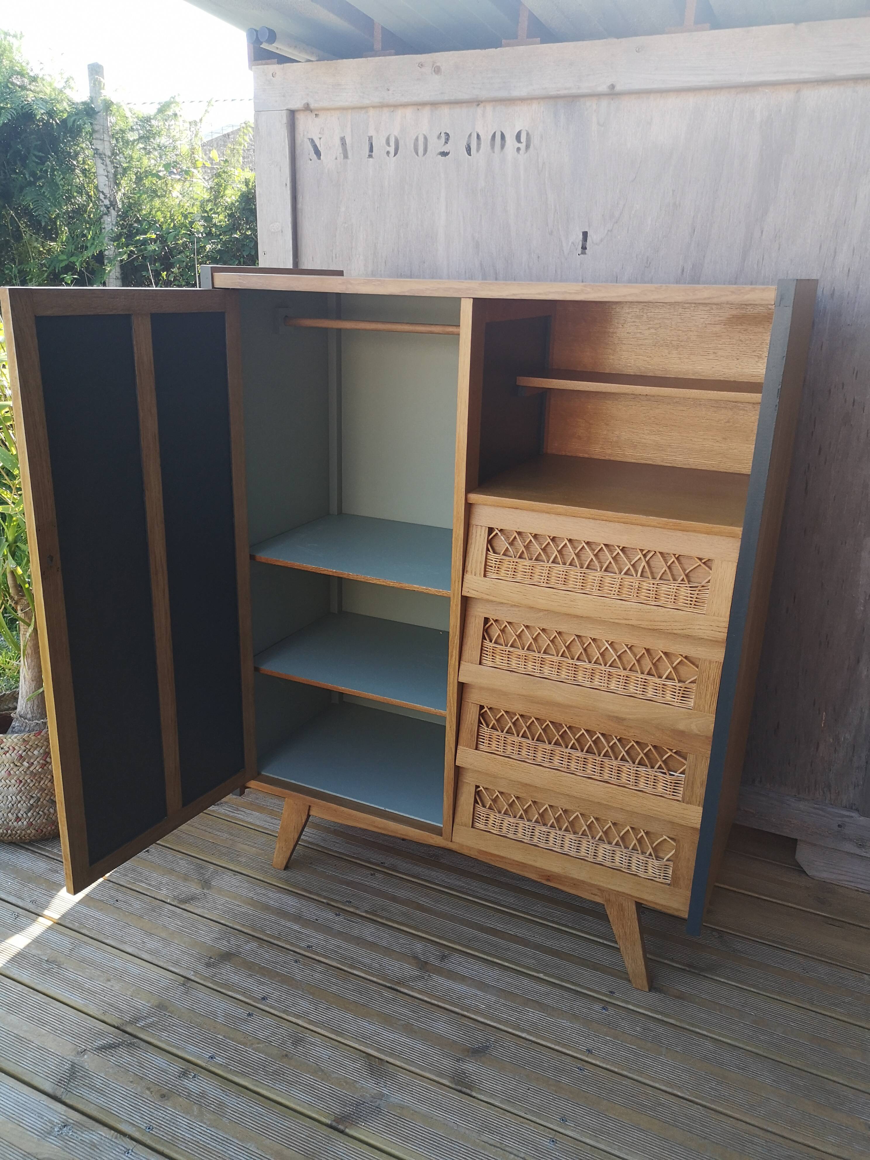 Rattan wardrobe