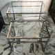 Nested tables in chrome metal and glass, Italy circa 1970.