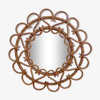 Rattan mirror