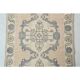 1970s vintage Turkish hand-knotted wool cotton beige runner rug 93x301