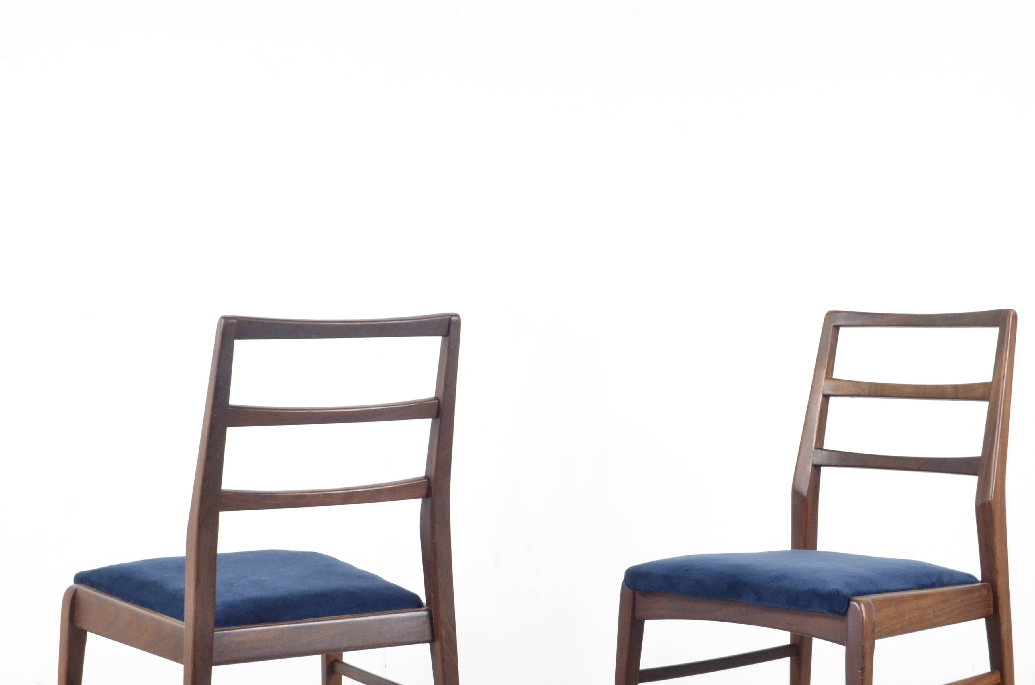 Set Of 4 Vintage Richard Hornby For Heals Fyne Ladye Afromosia Chairs.