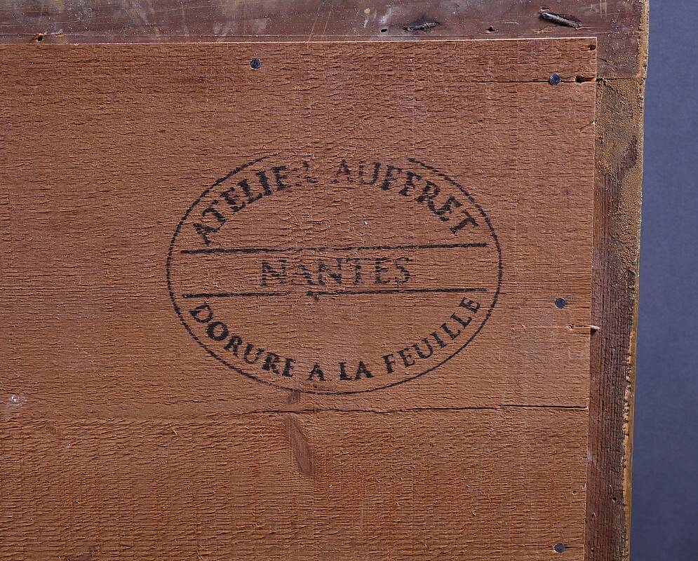 Golden wooden trumeau mirror, Louis XVI style – early 20th century