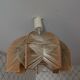 Vintage Scandinavian wood and raffia pendant chandelier