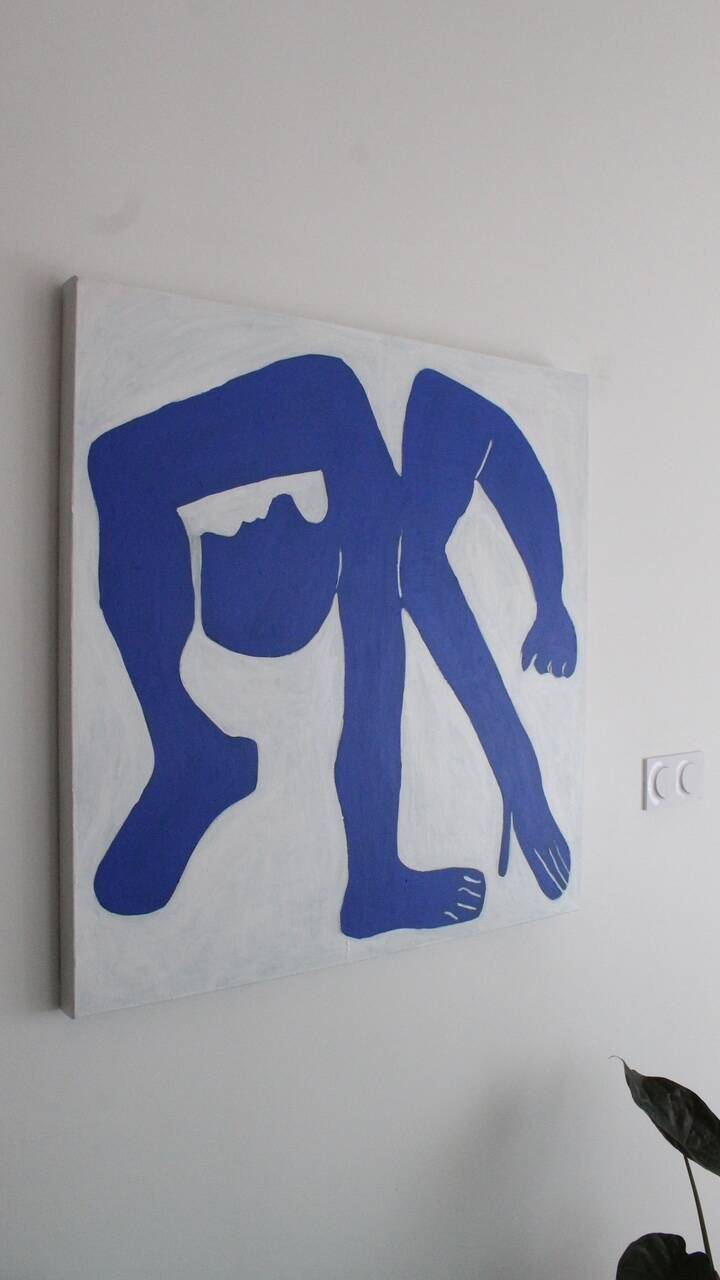 The blue man by Picasso 80x80cm