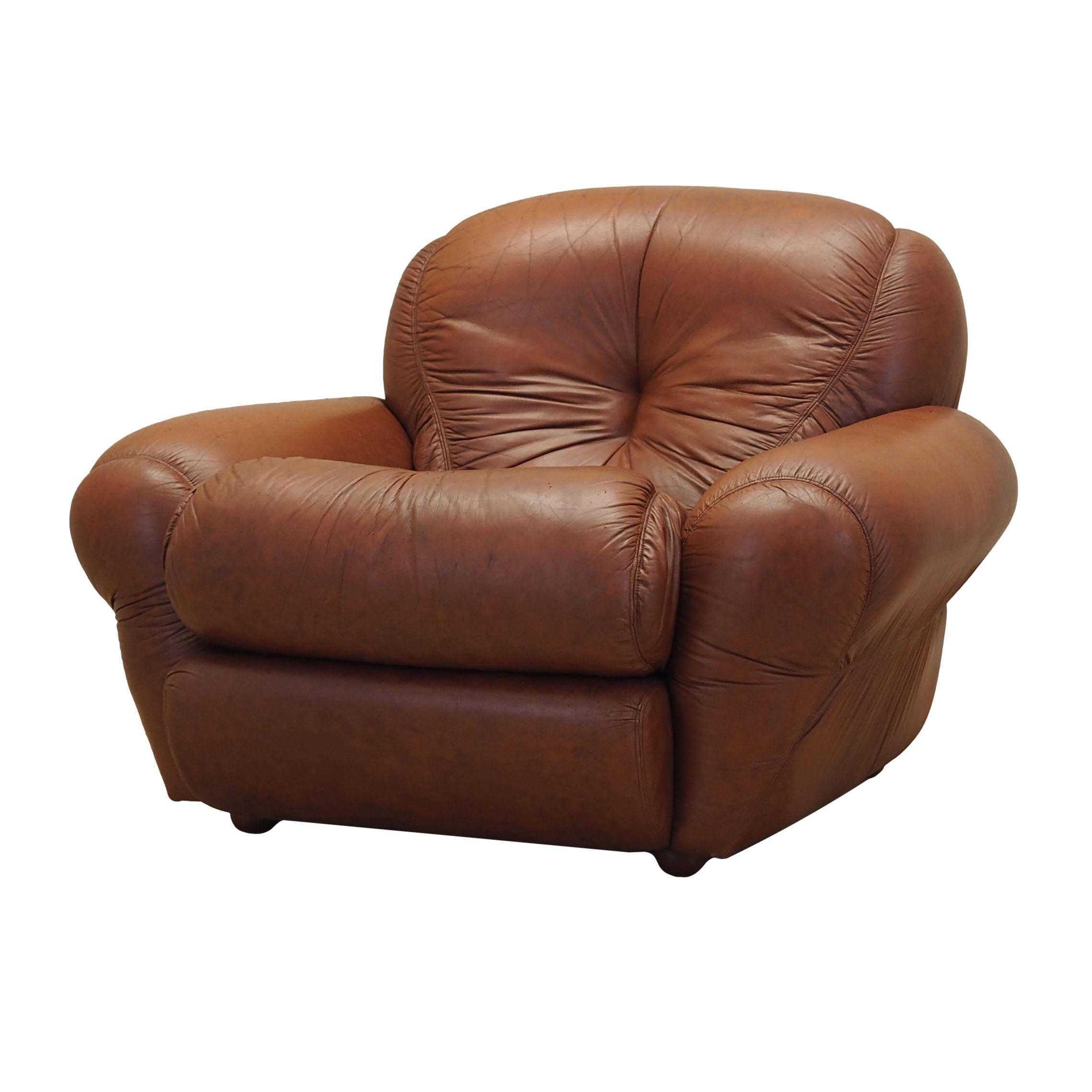 Brown armchair, Italian design, 1970s, production: Italy