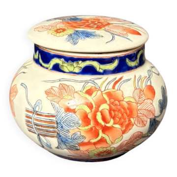 Antique Ginger Pot Chinese Bonbonnière Floral Decor Porcelain