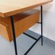 Pierre Paulin vintage modernist desk in oak wood and black metal