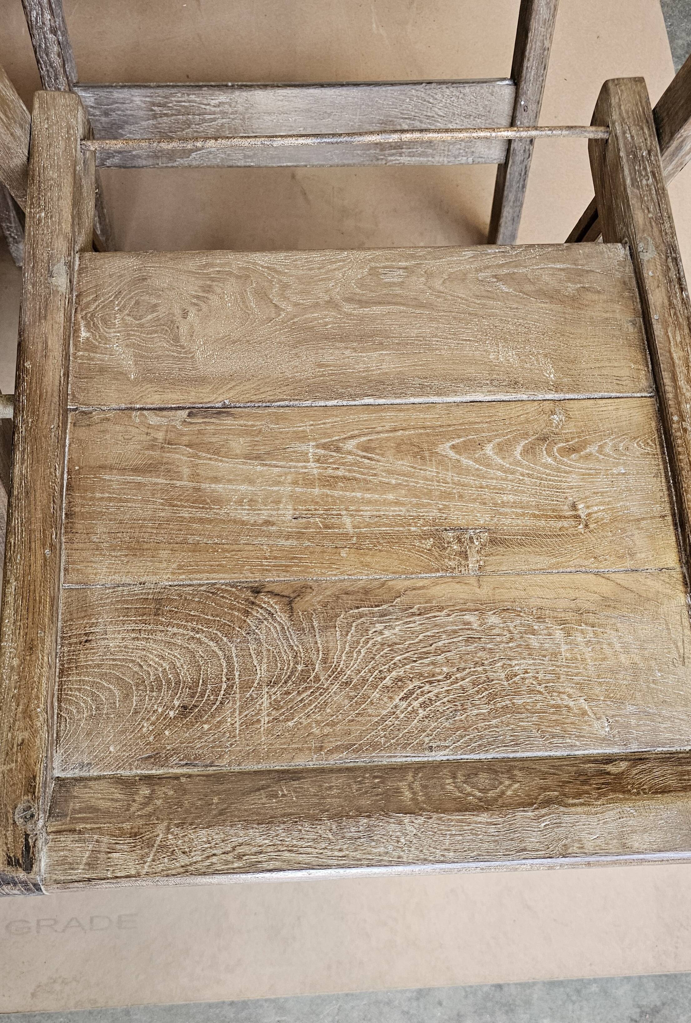 Set of 6 folding cinema chairs in teak