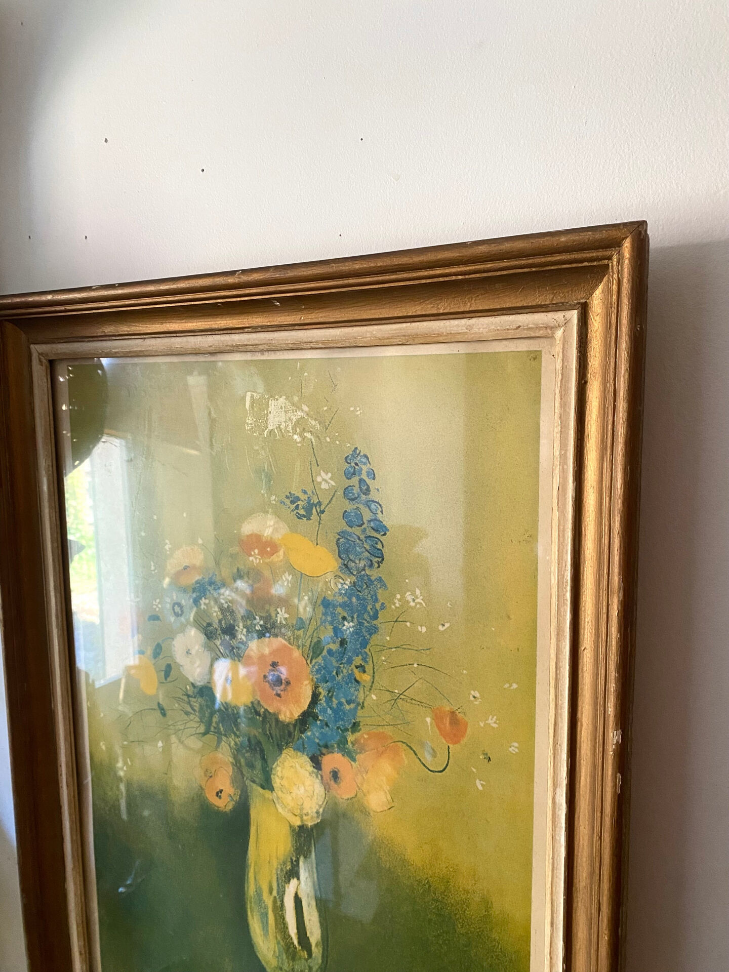 Framed reproduction "Wildflowers" after Odilon Redon