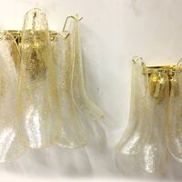Clear-gold “selle” murano glass wall sconces