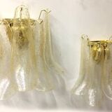 Clear-gold “selle” murano glass wall sconces