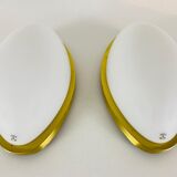 Pair of opaque glass wall lamps by Peill & Putzler, 1970, Germany