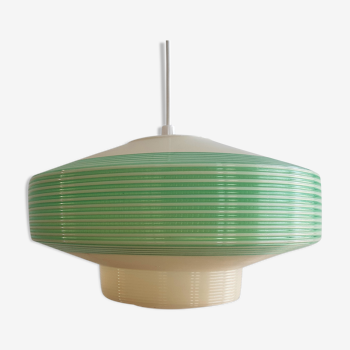 White and green pendant lamp for Rotaflex, 1960's