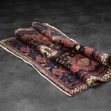 Handwoven Afshar oriental rug, Middle East, 1950s