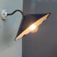 Wall lamp royal blue enamelled metal conical umbrella