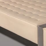 Leather bench with chrome base from Germany 1980