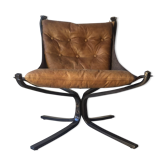 Fauteuil scandinave falcon en cuir, 1970