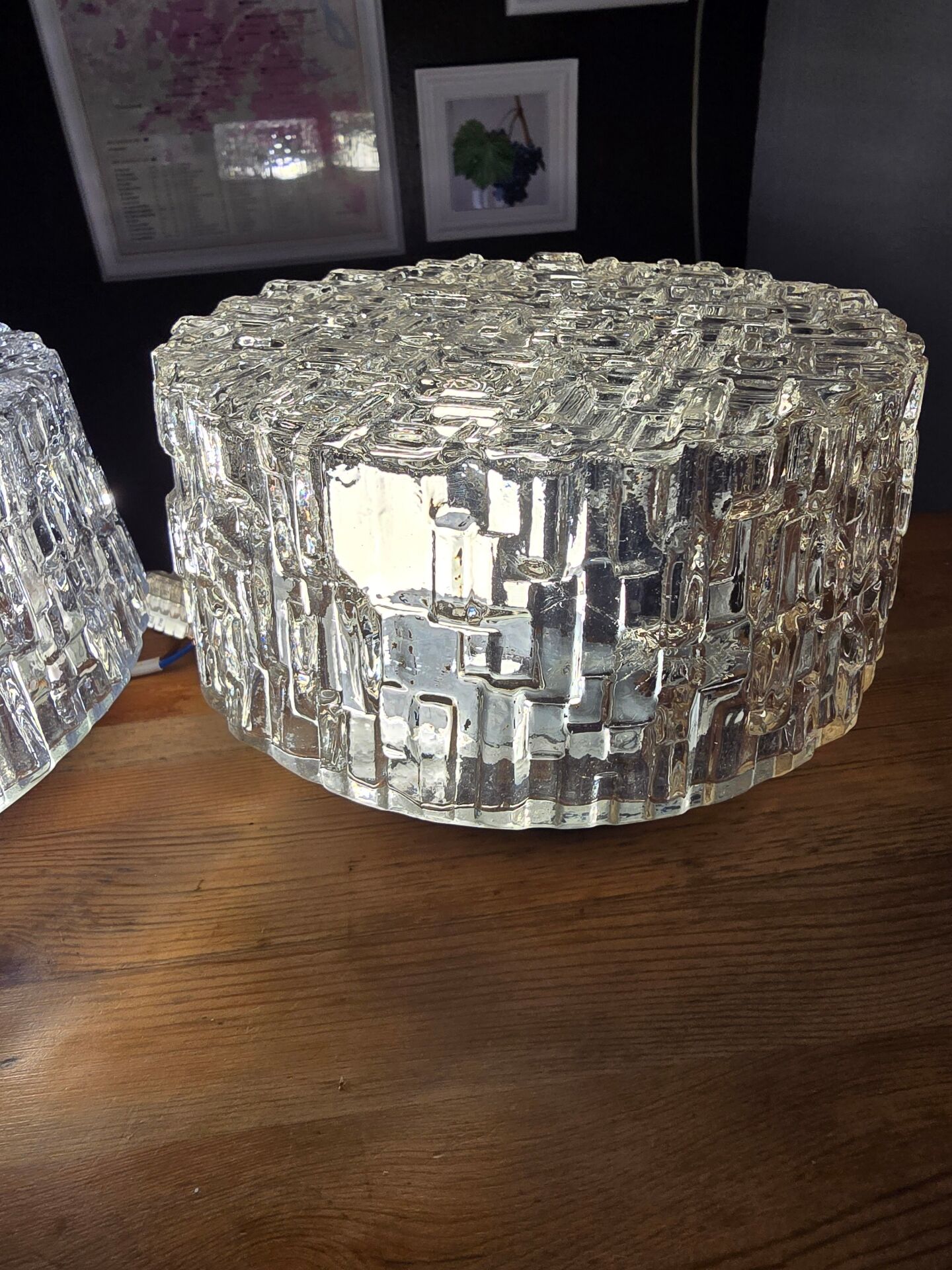 Pair of Vianne glass ceiling lights