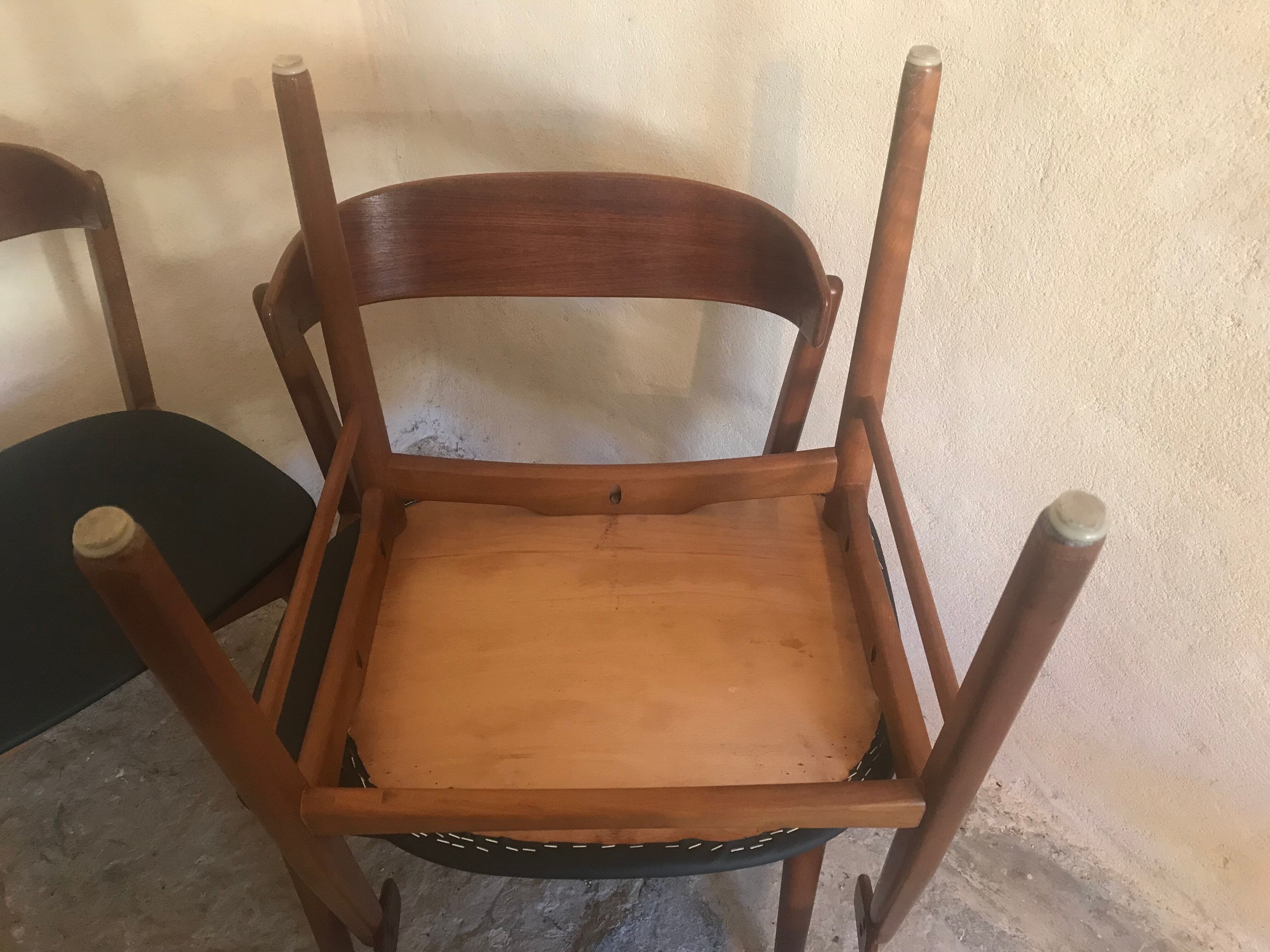 Set of 4 vintage Danish teak chairs Farstrup 206, Denmark 1960's